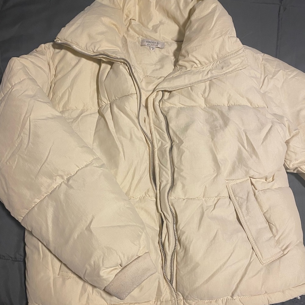 Cream puffer jacket